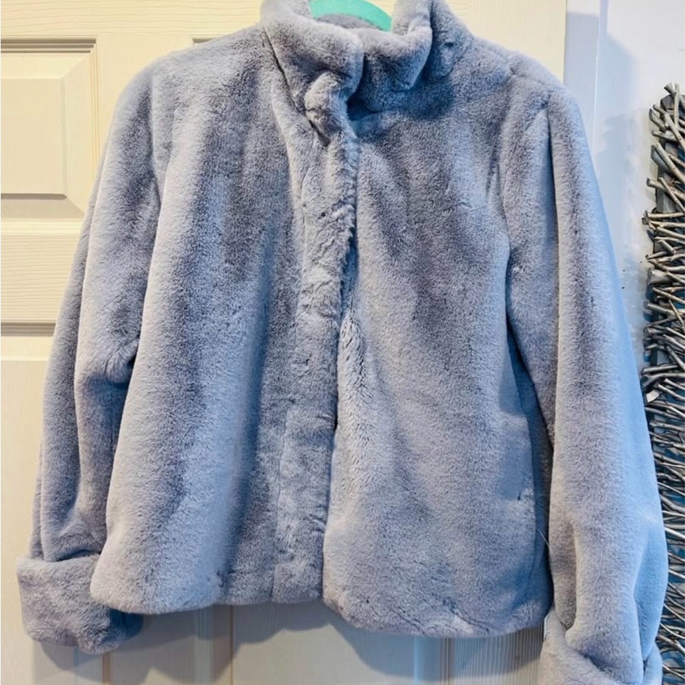 Anthropologie Soft Gray Puffer Jacket